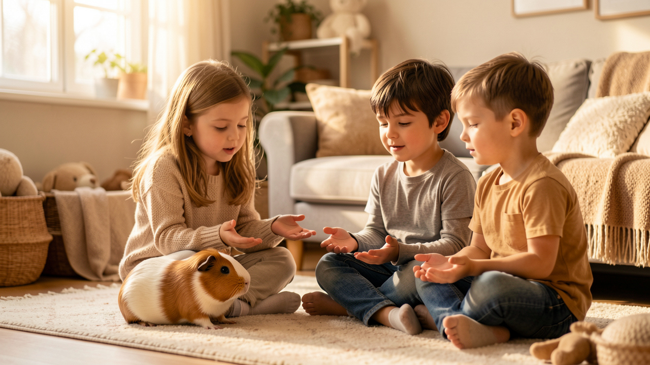 Apprivoiser un cochon d’Inde peureux sans effrayer les enfants
