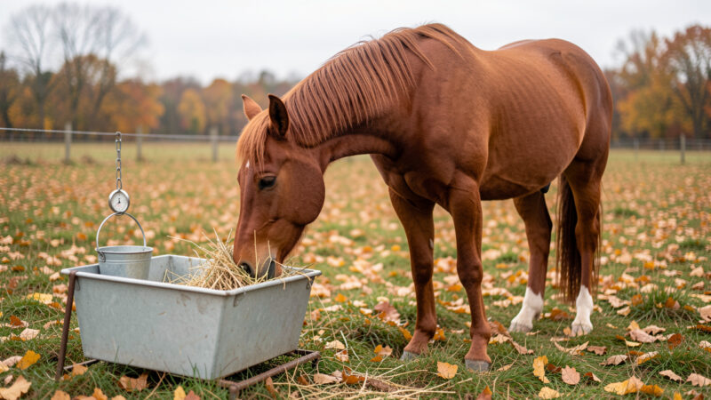 Cheval qui maigrit au pré en automne : contrôler le foin et la ration